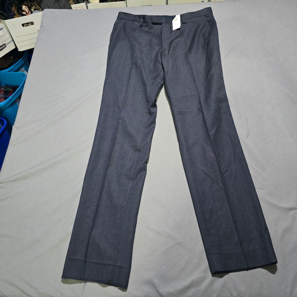 Banana Republic Dress Pants Mens 32x32 Navy Modern Slim Fit Wool 969654-00-1